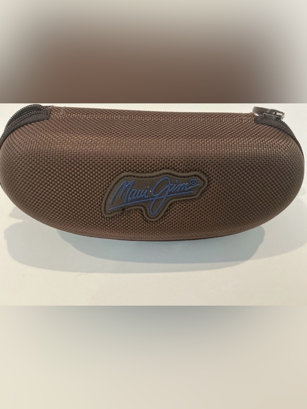 Maui Jim Original Brown Semi-Hard Zippered Sunglasses Case w/Clip CASE ONLY